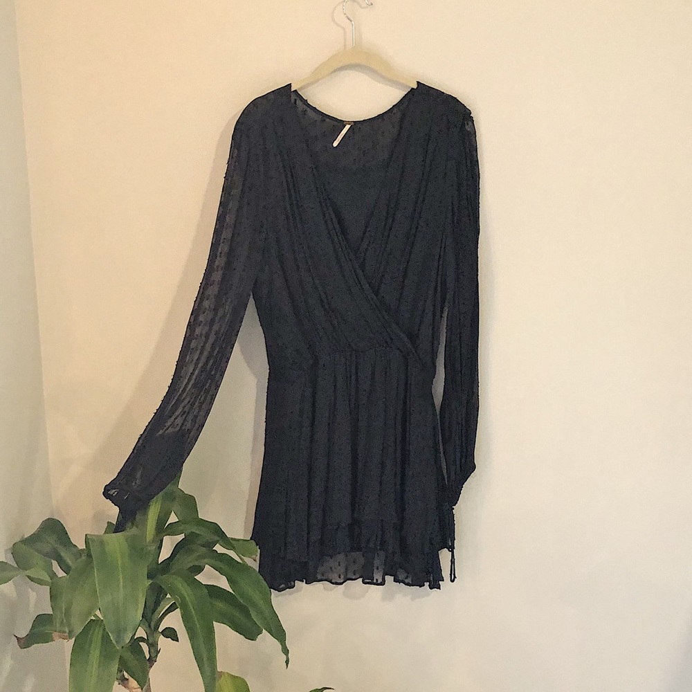 Free People green chiffon dress